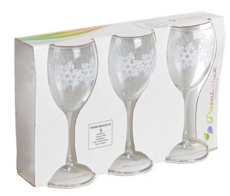 Фужеры д/вина230 мл 3 шт  Барокко 44799 